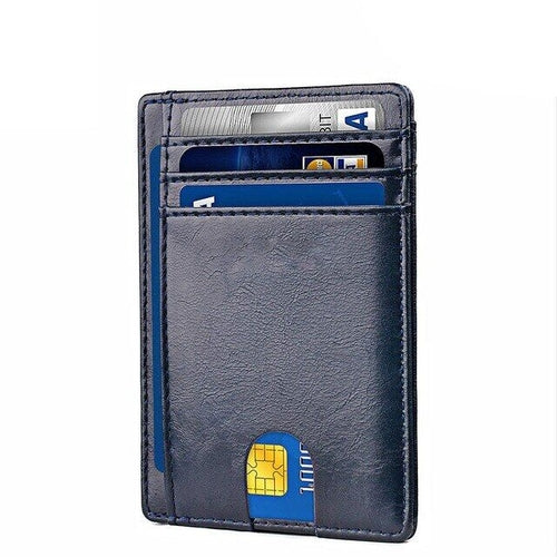 Mens Leather Slim Wallet Credit Card Holder RFID Blocking Pocket ID