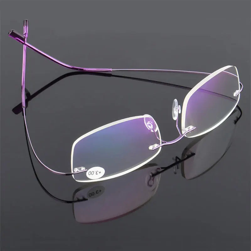 Rimless Reading Eyeglasses for Men and Women..