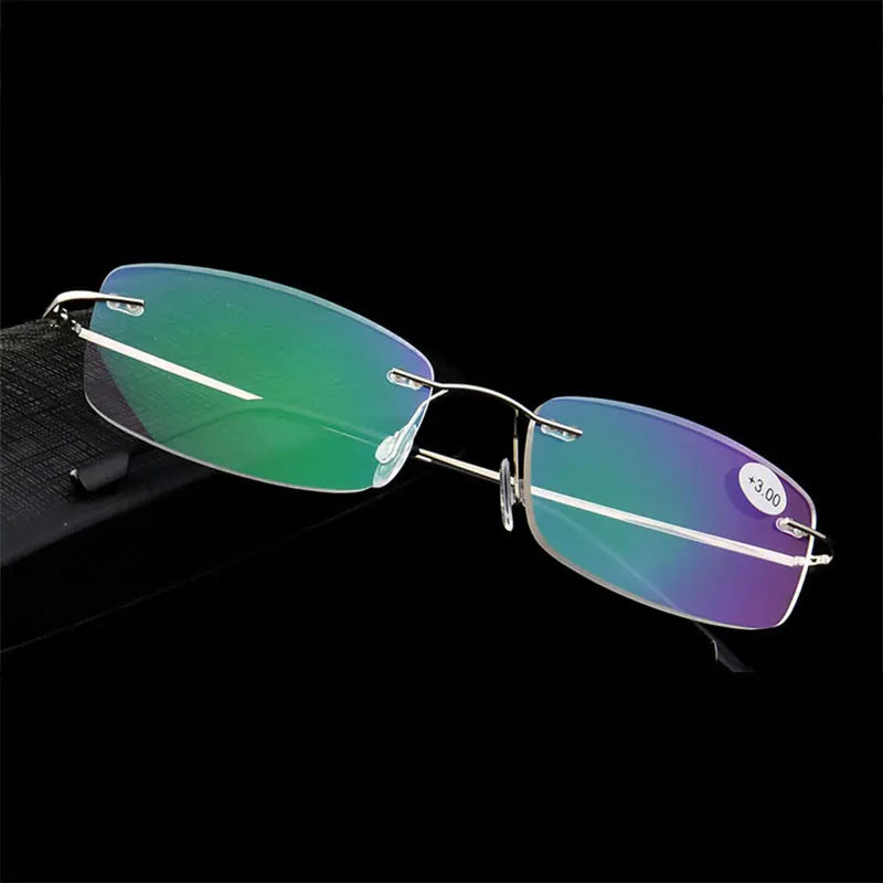 Rimless Reading Eyeglasses for Men and Women..