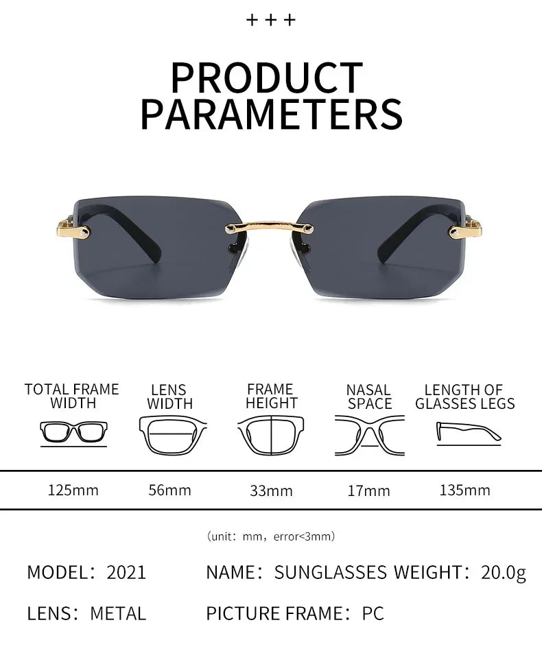 Polygon Rimless Sunglasses