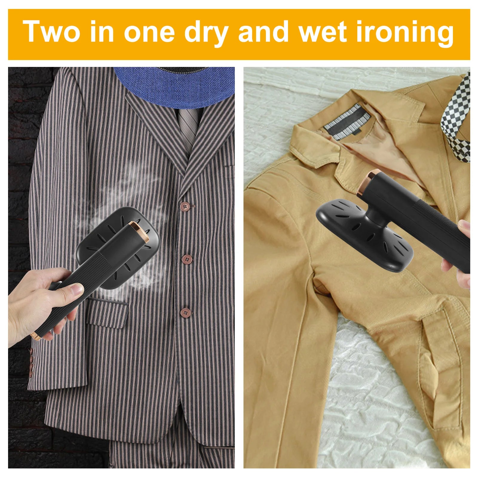 Travel Iron Portable Mini Ironing Machine Garment Steamer Wrinkle Remover Dry and Wet Handheld Steam Iron for Fabric Clothes