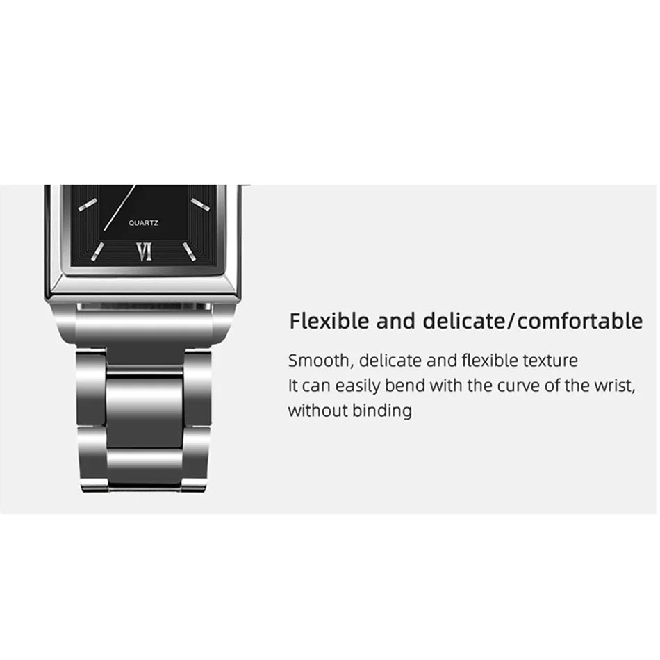 Top Brand Luxury Watches for Men Fashion Quartz Wristwatch Square Gold Stainless Steel Business Clock Relogio Masculino