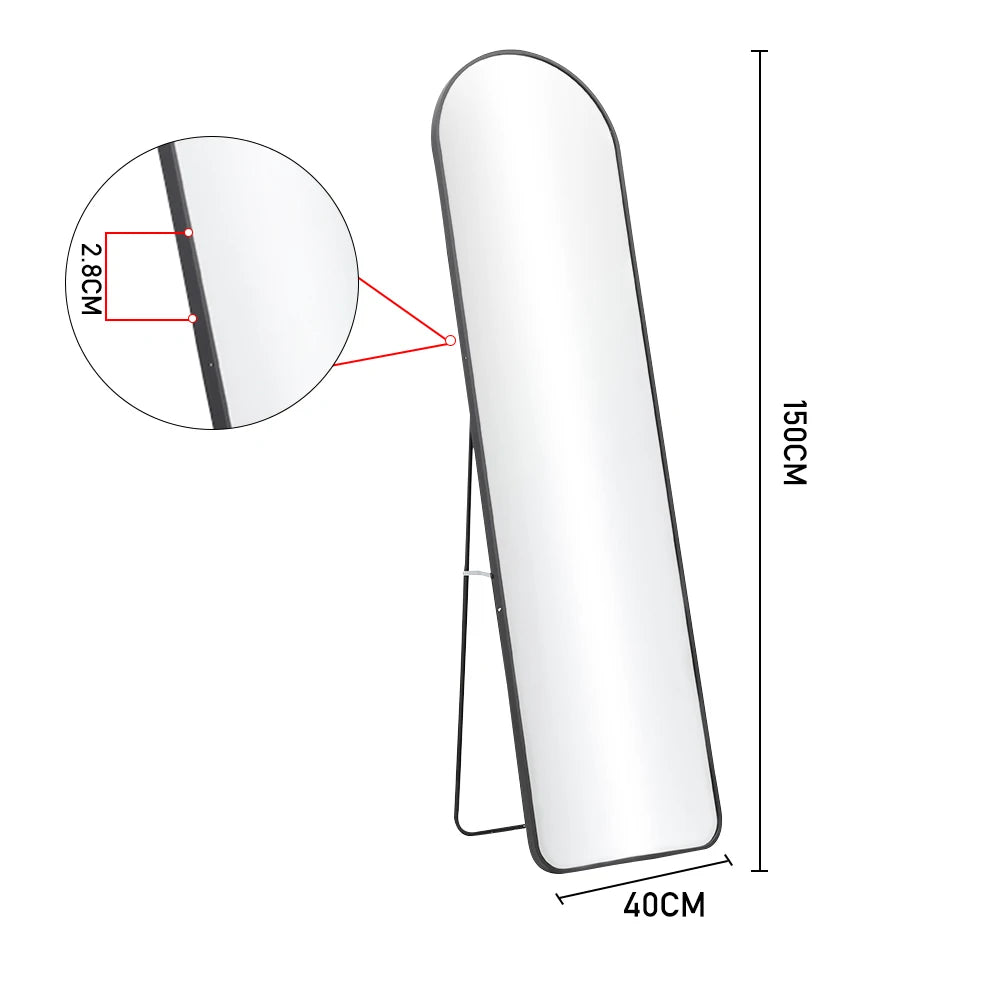 【Breeins】 Modern Arched Metal Floor Mirror Black Multi Color Size Bedroom Livingroom Bathroom Home Decoratio