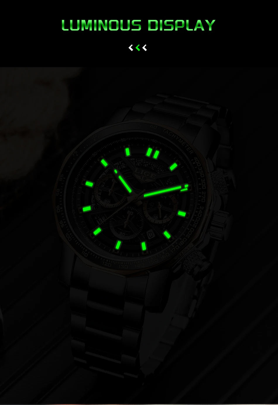 LIGE New Sport Chronograph Mens Watches Top Brand Luxury Full Steel Quartz Clock Waterproof Big Dial Watch Men Montre Homme