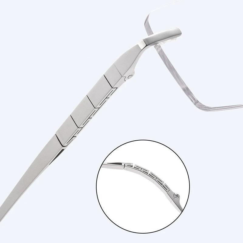 Rimless Glasses for Men New Ultra-light Business Glasses Square Eyewear Fashion Retro Pure Titanium Optical Frames Prescription
