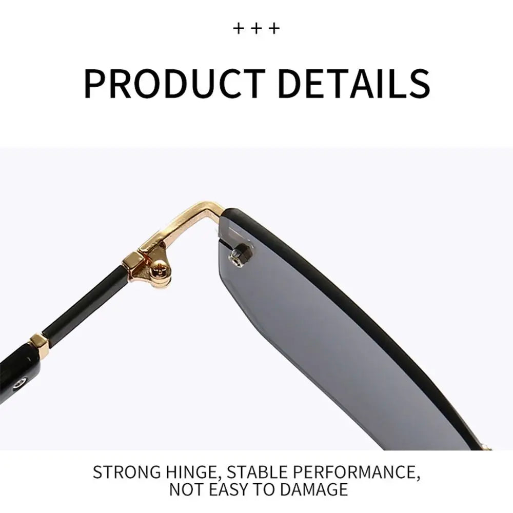rimless rectangular gradient sunglasses