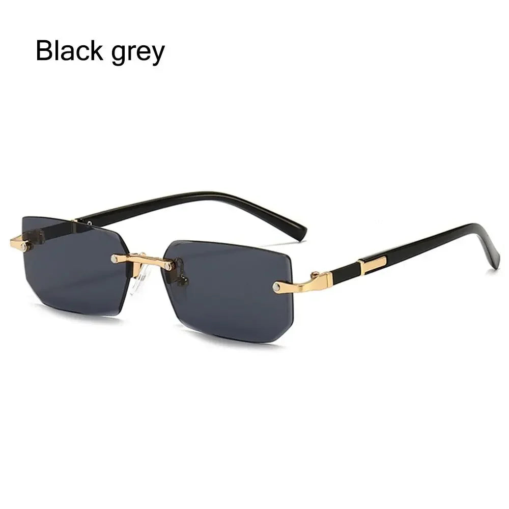 rimless rectangular gradient sunglasses