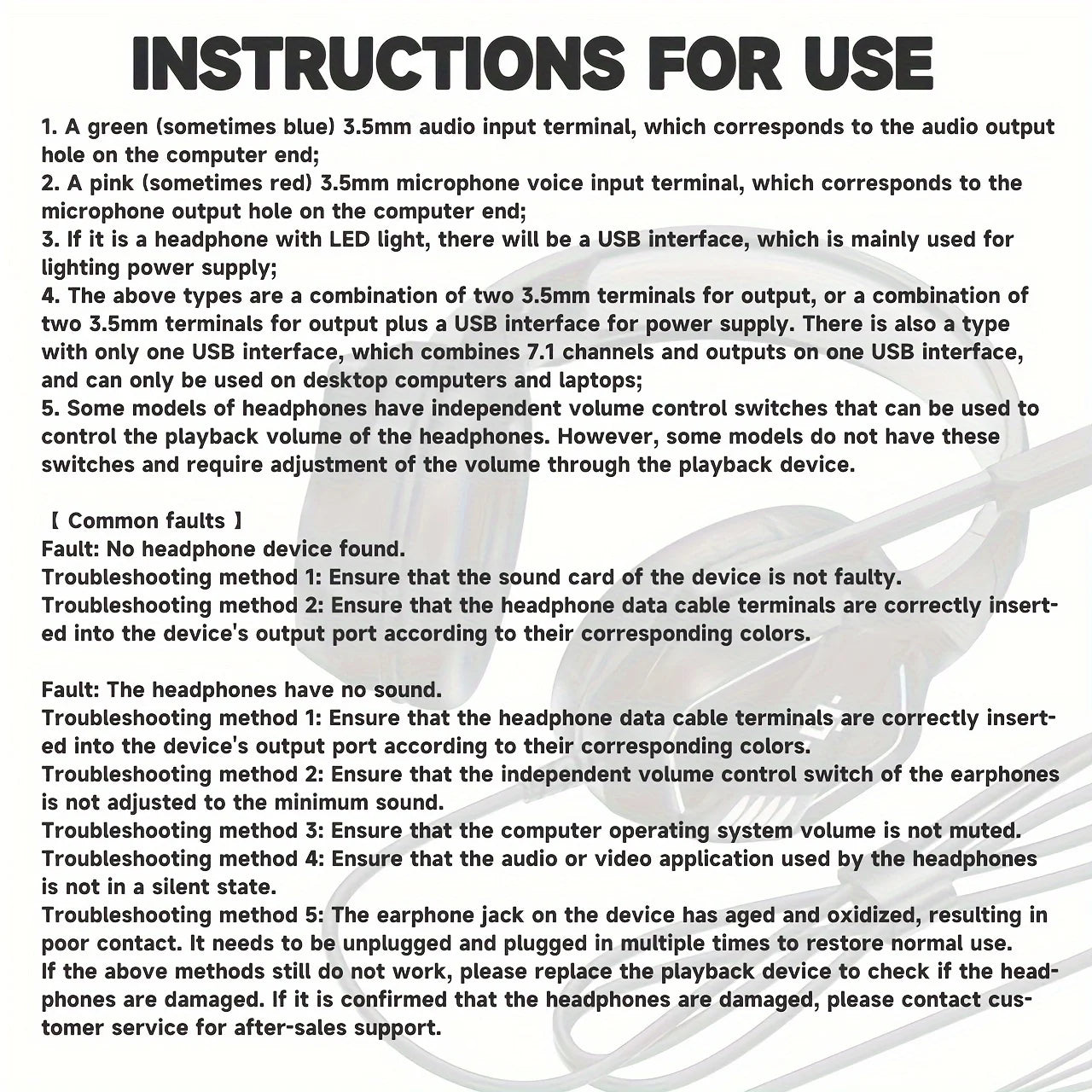 7260 Wired Headphones with Microphone，Suitable for work meetings、Study Recording、Entertainment Games，Compatible：PS4/PS5/Xbox One