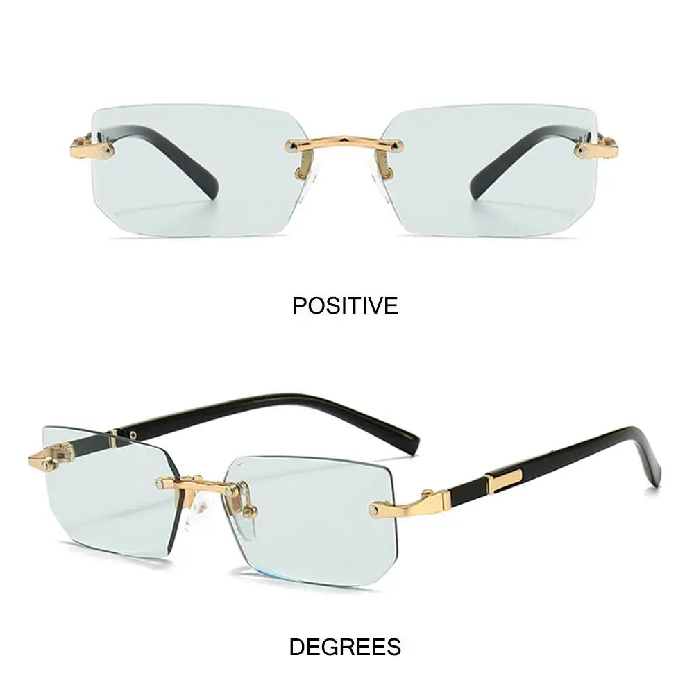 rimless rectangular gradient sunglasses