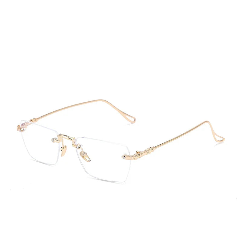 Rimless Computer Reading Glasses Frame Unisex Anti-Blue Light Presbyopia Eyeglasses Spectacles Frames