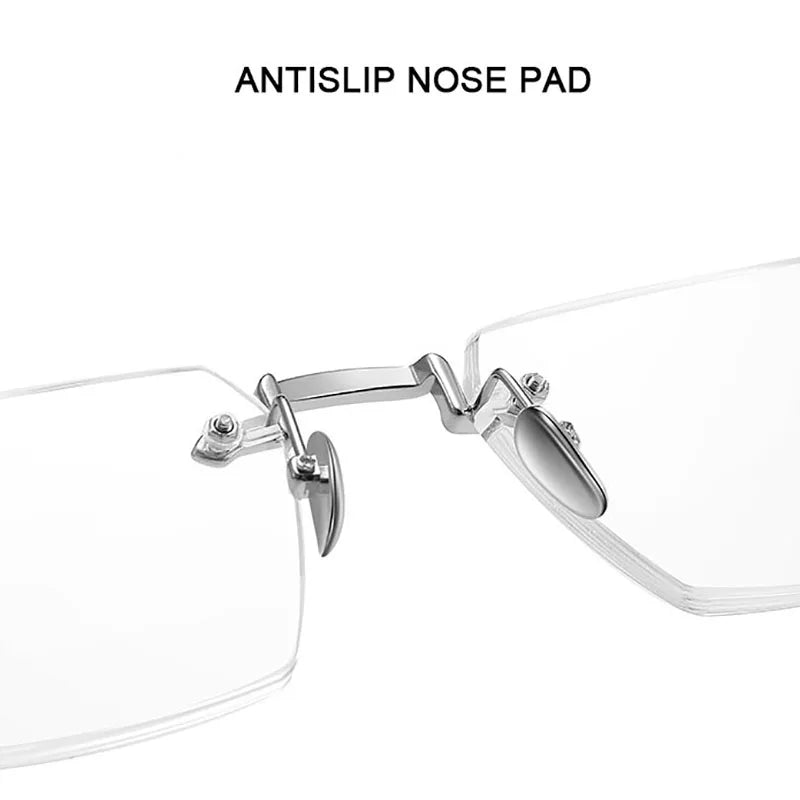 Rimless Computer Reading Glasses Frame Unisex Anti-Blue Light Presbyopia Eyeglasses Spectacles Frames