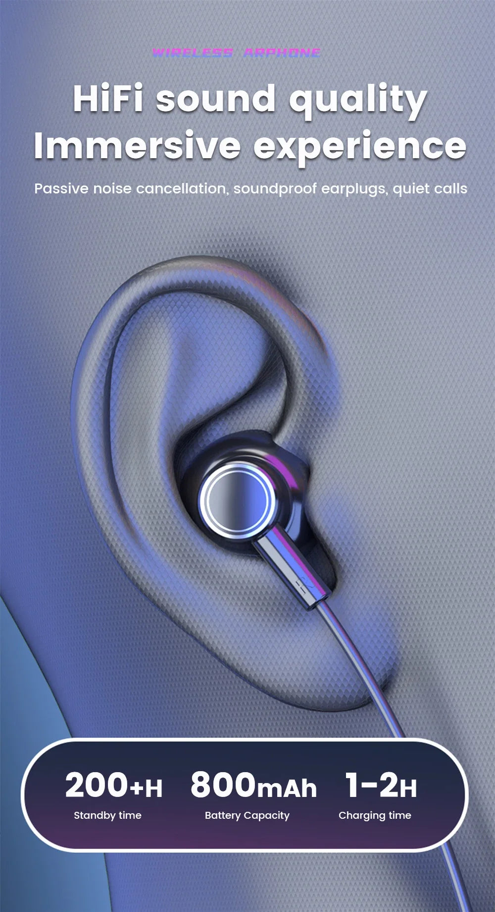 Wireless Earphones 5.3 Neckband Headphones Gaming LED Display Stereo Sports Headset Halter Waterproof Magnetic Earbuds