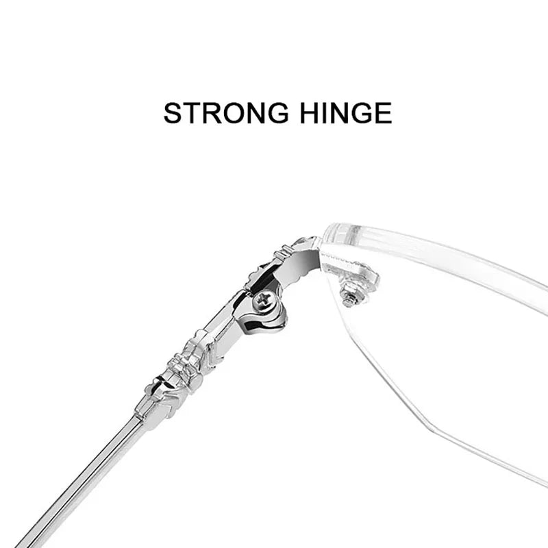 Rimless Computer Reading Glasses Frame Unisex Anti-Blue Light Presbyopia Eyeglasses Spectacles Frames