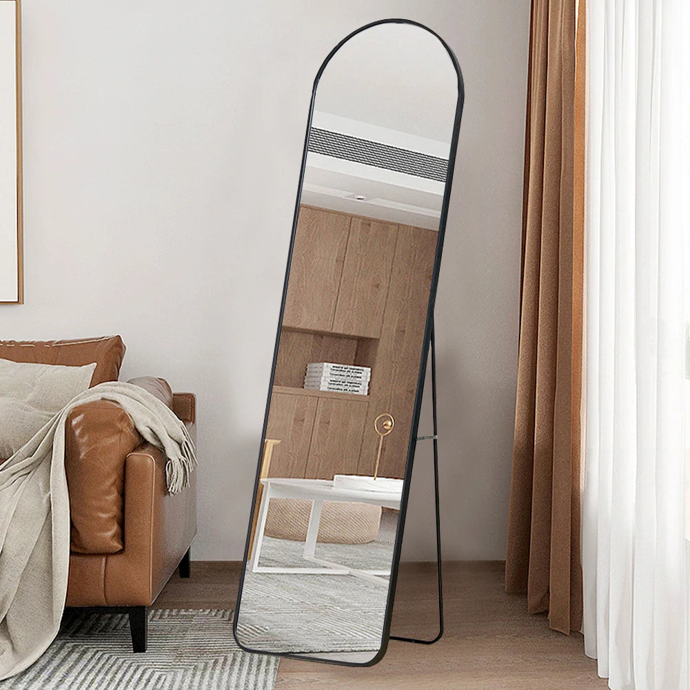【Breeins】 Modern Arched Metal Floor Mirror Black Multi Color Size Bedroom Livingroom Bathroom Home Decoratio