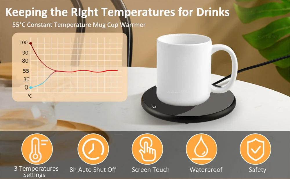 Mug Warmer USB Cup Heater Mini Cup Warmer Electric Heating Thermostatic Coaster Coffee Milk Tea Water Constant Pad Mug Warmer