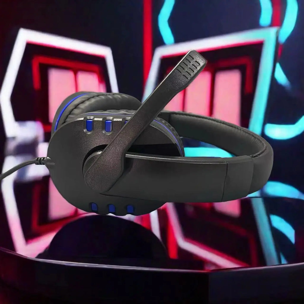 7260 Wired Headphones with Microphone，Suitable for work meetings、Study Recording、Entertainment Games，Compatible：PS4/PS5/Xbox One