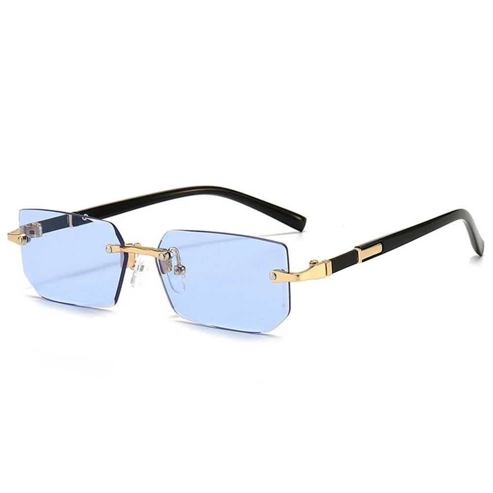 rimless rectangular gradient sunglasses