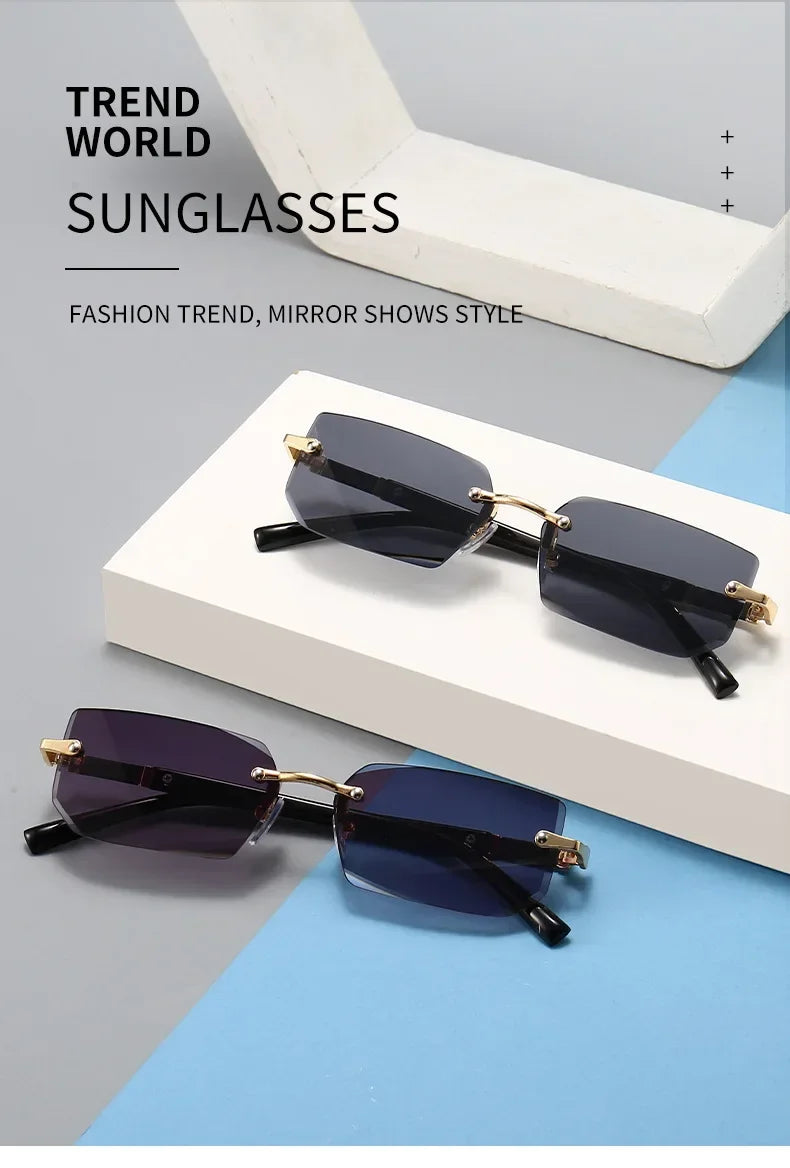 Polygon Rimless Sunglasses