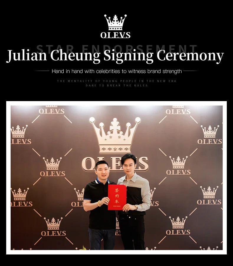 OLEVS Men's Watches Top Brand Luxury Original Waterproof Quartz Watch for Man Gold Skeleton Style 24 Hour Day Night New