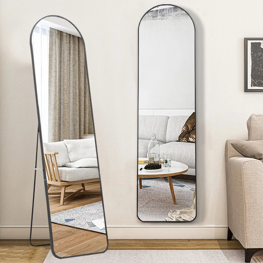 【Breeins】 Modern Arched Metal Floor Mirror Black Multi Color Size Bedroom Livingroom Bathroom Home Decoratio