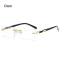 rimless rectangular gradient sunglasses