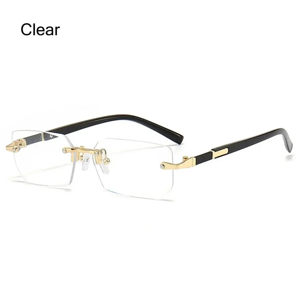 rimless rectangular gradient sunglasses