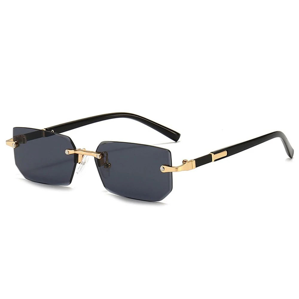 rimless rectangular gradient sunglasses