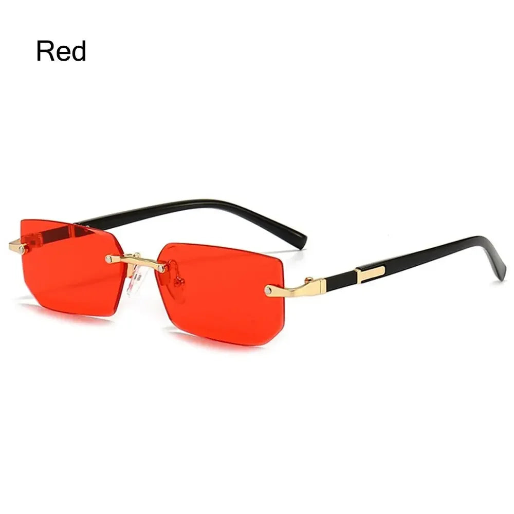 rimless rectangular gradient sunglasses