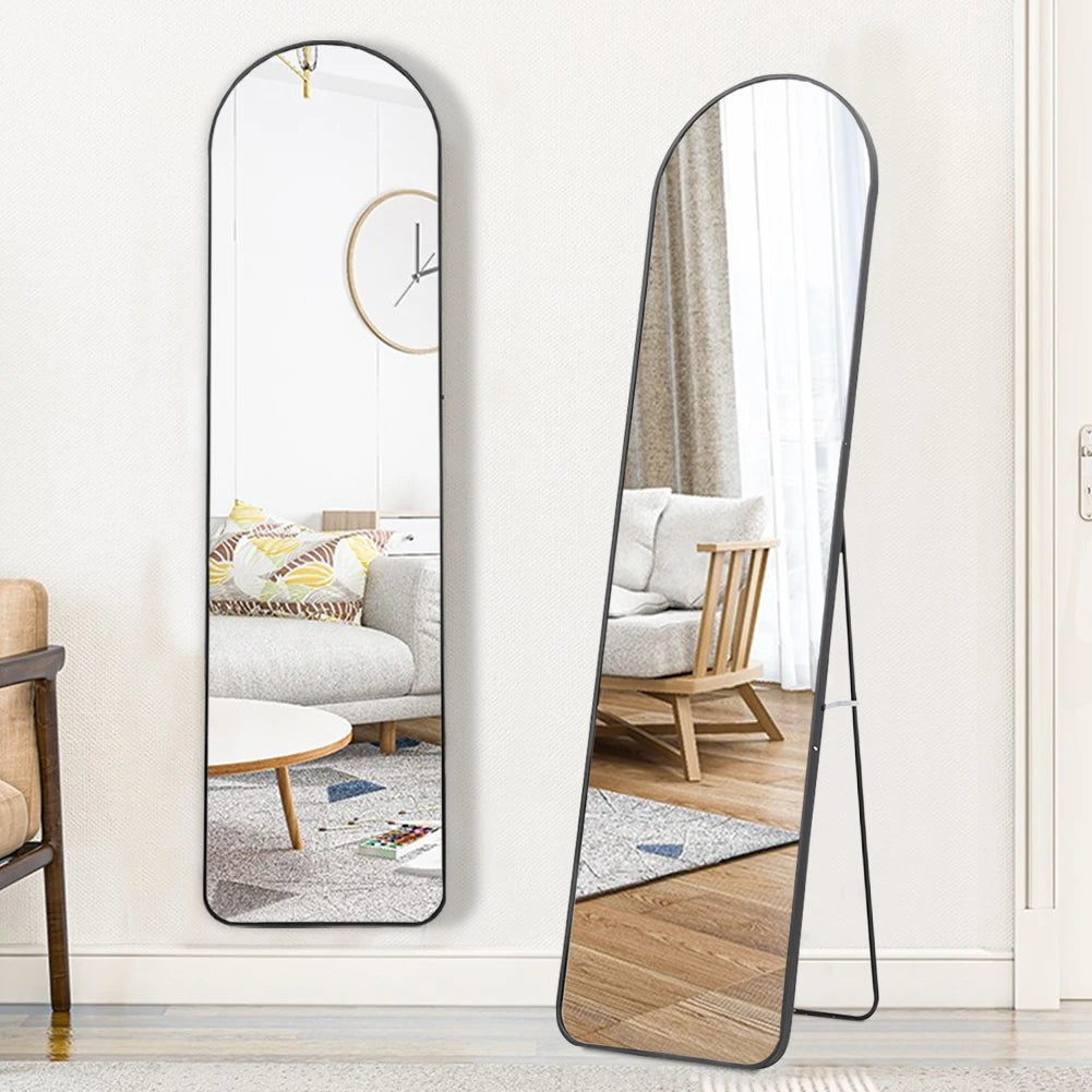【Breeins】 Modern Arched Metal Floor Mirror Black Multi Color Size Bedroom Livingroom Bathroom Home Decoratio