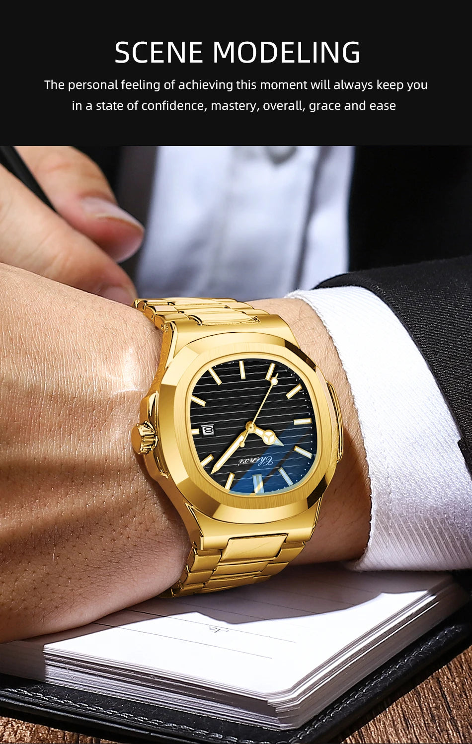 Watches For Men Luxury CHENXI Brand Waterproof Calendar Luminous Watch Man Gold Stainless Steel Quartz Wristwatch Male Clock