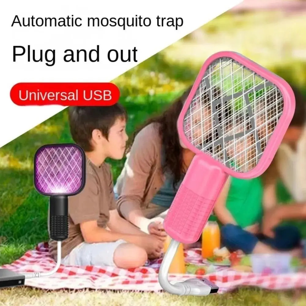 Durable USB Mosquito Swatter Trap Electric Shock Mini Fly Bug Zapper UV Light Portable Mosquito Killer Lamp Summer
