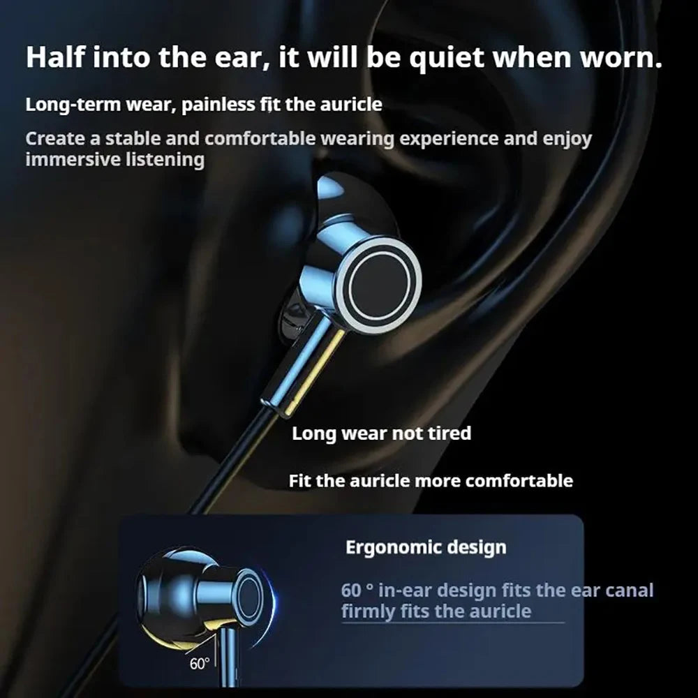 Bluetooth 5.4 Earphones with HD Screen Wireless Headsets Neckband Headphones HiFi Stereo Noise Reduction Earbuds for Live