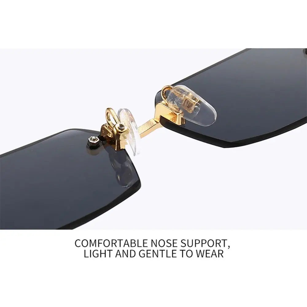 rimless rectangular gradient sunglasses